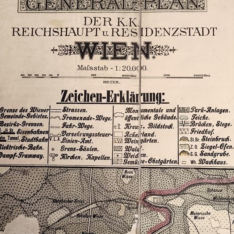 Plan Wiednia - GENERAL-PLAN DER K. K. REICHSHAUPT u. REZIDENZSTADT WIEN