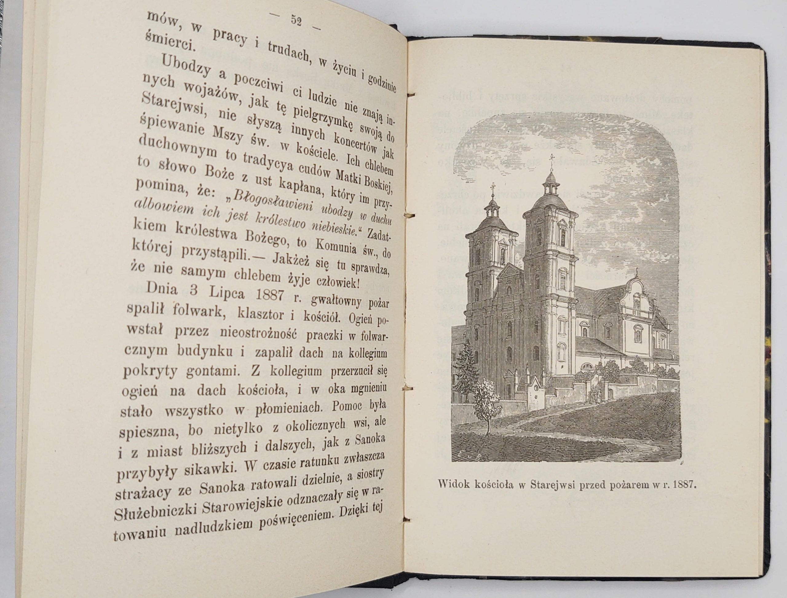 Książka "Cudowny obraz Matki Boskiej Starowiejskiej w Ziemi Sanockiej" Ks. W. Mrowiński T. J., 1895 r.