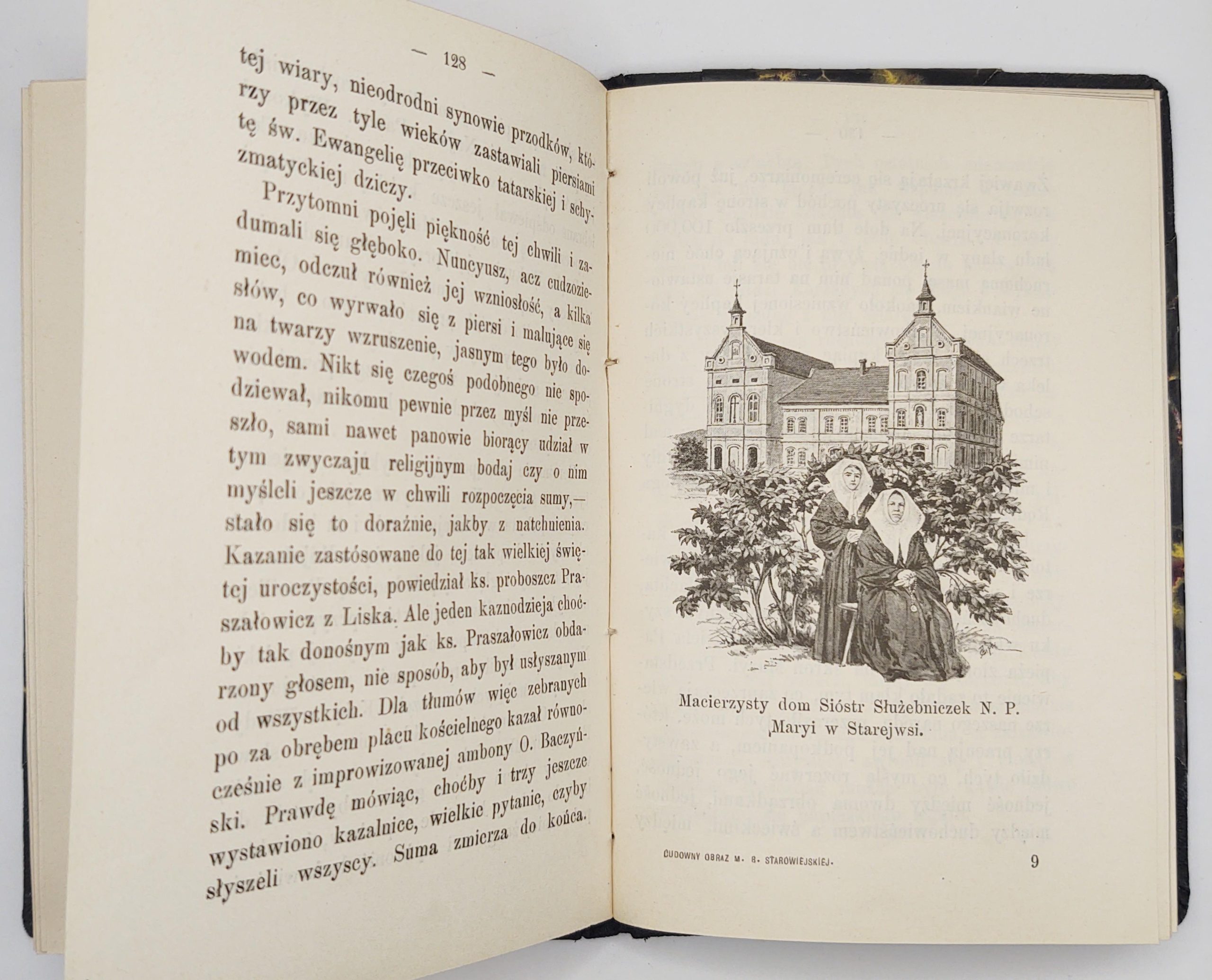 Książka "Cudowny obraz Matki Boskiej Starowiejskiej w Ziemi Sanockiej" Ks. W. Mrowiński T. J., 1895 r.