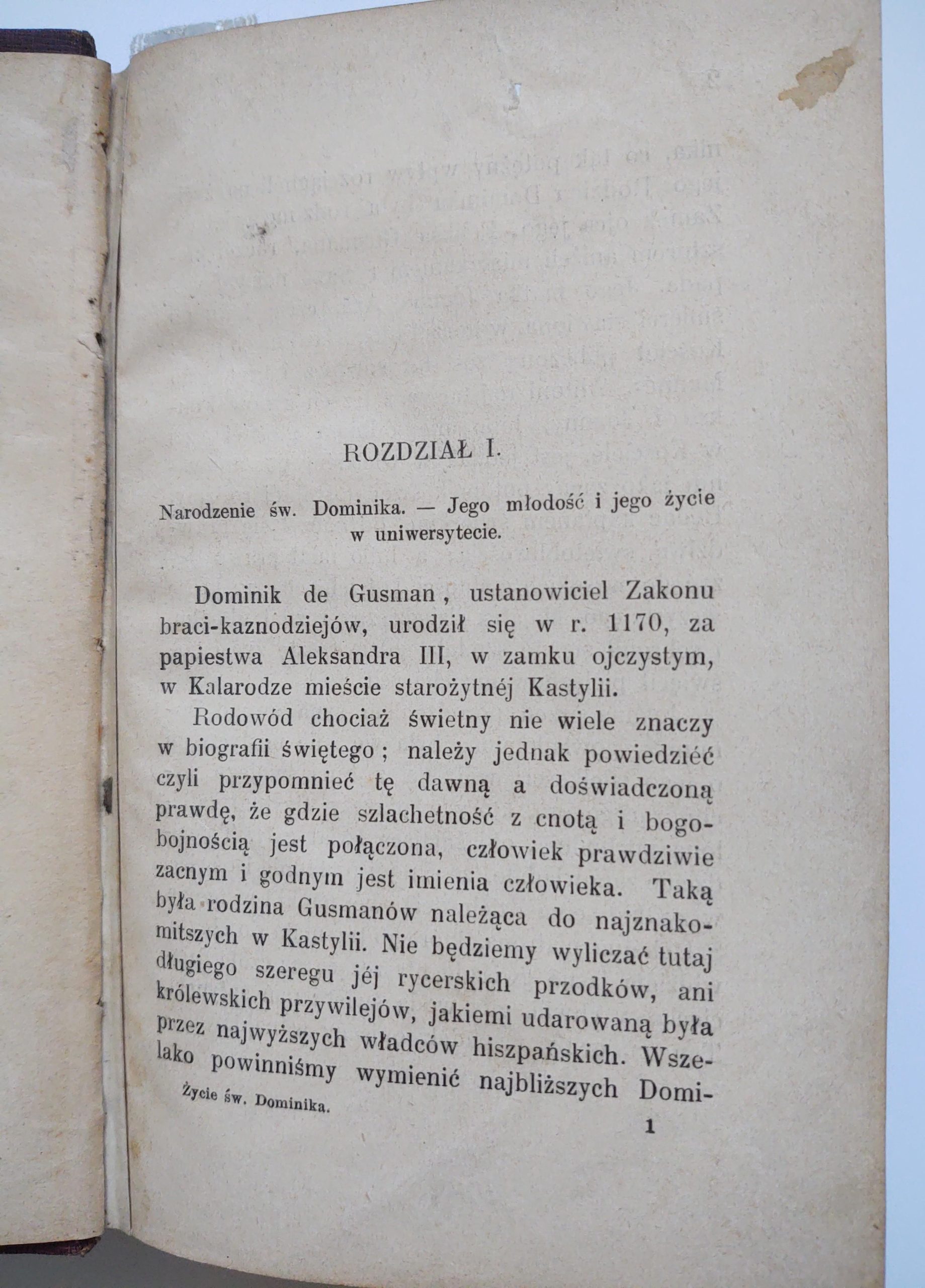 Książka "ŻYWOT Św. DOMINIKA i obraz historyczny Zakonu Braci Kaznodziejów", 1891 r.