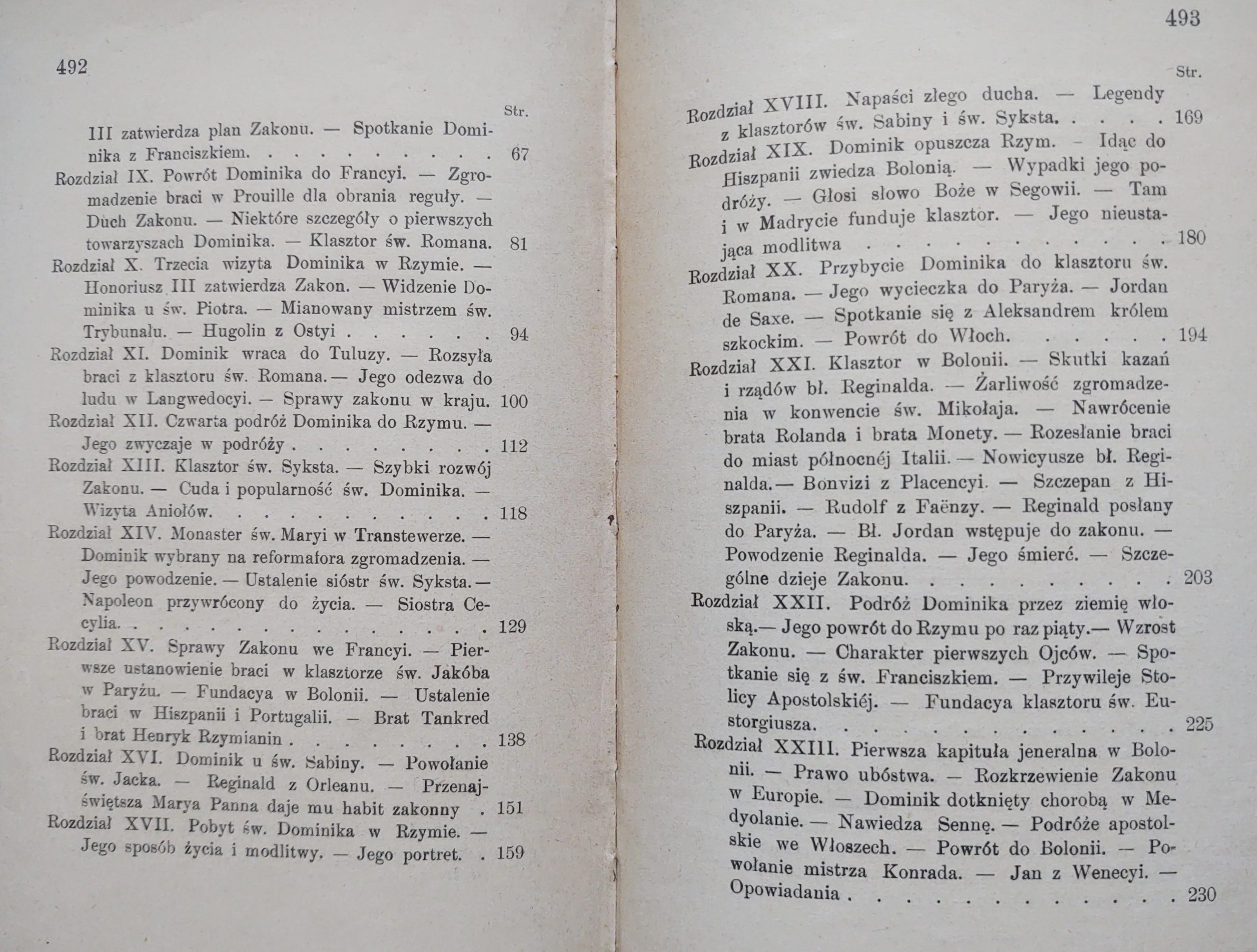 Książka "ŻYWOT Św. DOMINIKA i obraz historyczny Zakonu Braci Kaznodziejów", 1891 r.
