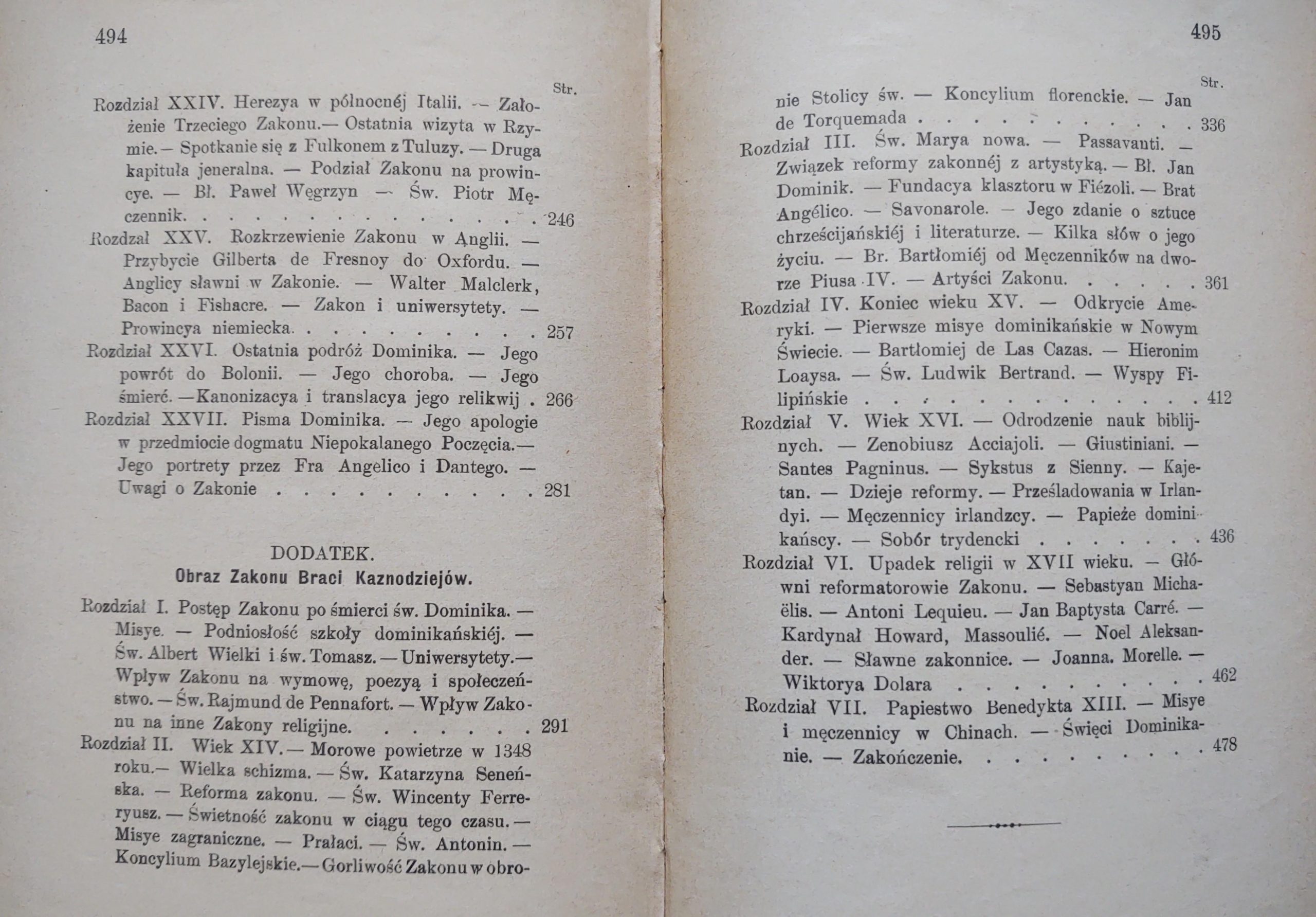 Książka "ŻYWOT Św. DOMINIKA i obraz historyczny Zakonu Braci Kaznodziejów", 1891 r.