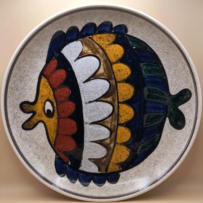 Ceramiczny talerz dekoracyjny patera z motywem ryby