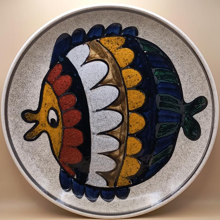 Ceramiczny talerz dekoracyjny patera z motywem ryby
