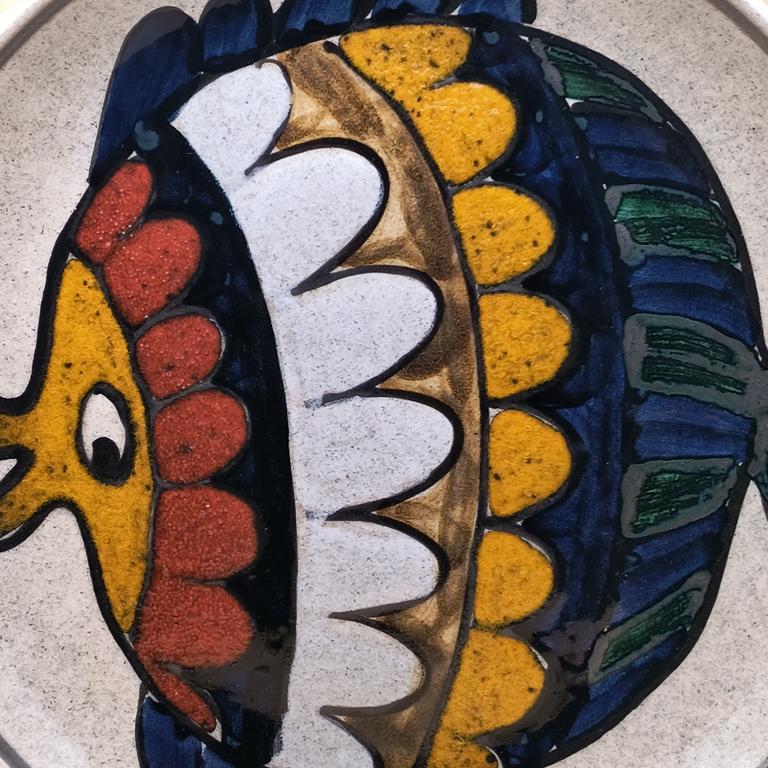 Ceramiczny talerz dekoracyjny patera z motywem ryby
