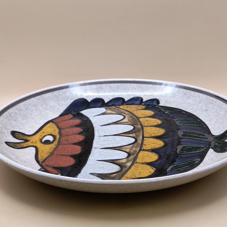 Ceramiczny talerz dekoracyjny patera z motywem ryby