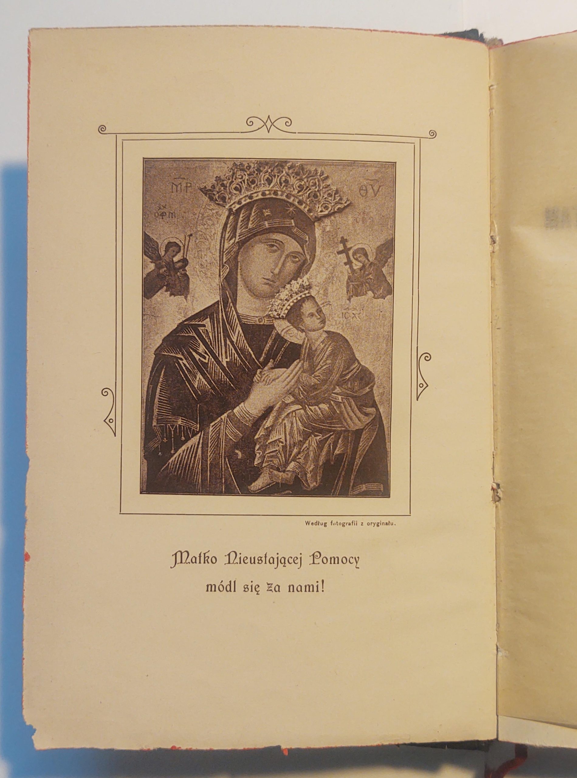 Książka "Historya cudownego obrazu Matki Boskiej Nieustającej Pomocy" O. Bernard Łubieński, 1916 r.