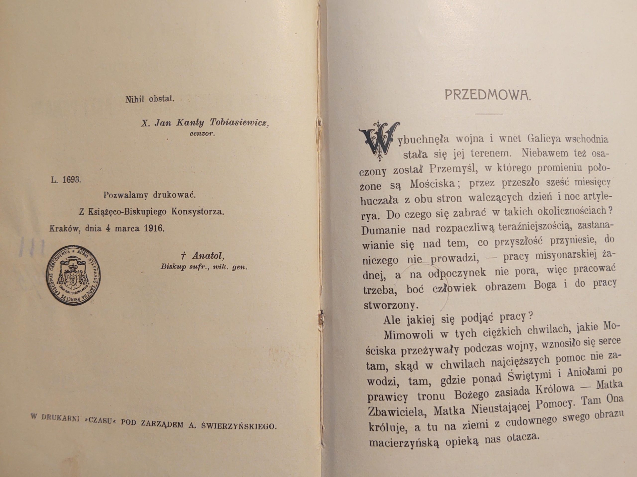 Książka "Historya cudownego obrazu Matki Boskiej Nieustającej Pomocy" O. Bernard Łubieński, 1916 r.