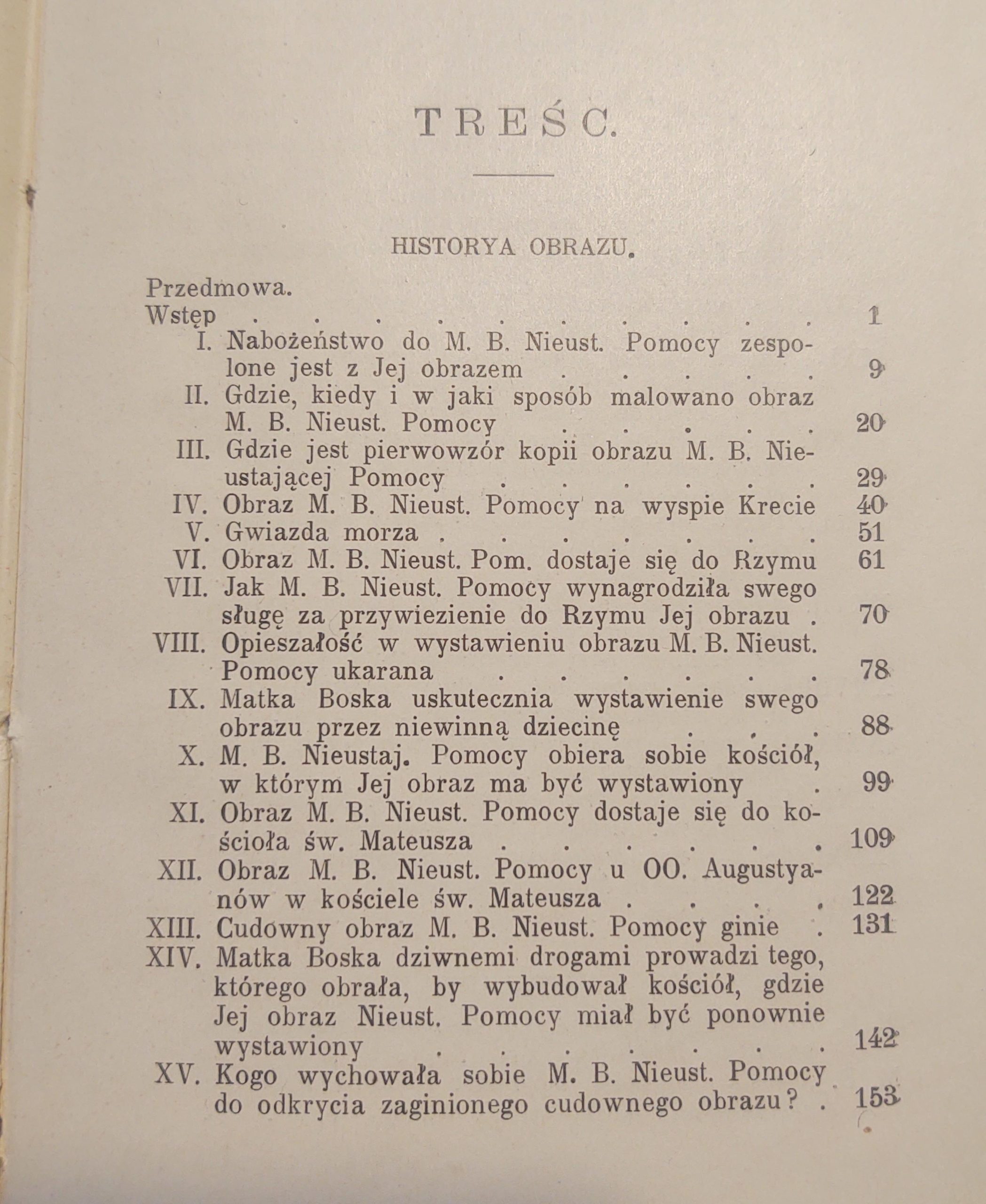 Książka "Historya cudownego obrazu Matki Boskiej Nieustającej Pomocy" O. Bernard Łubieński, 1916 r.