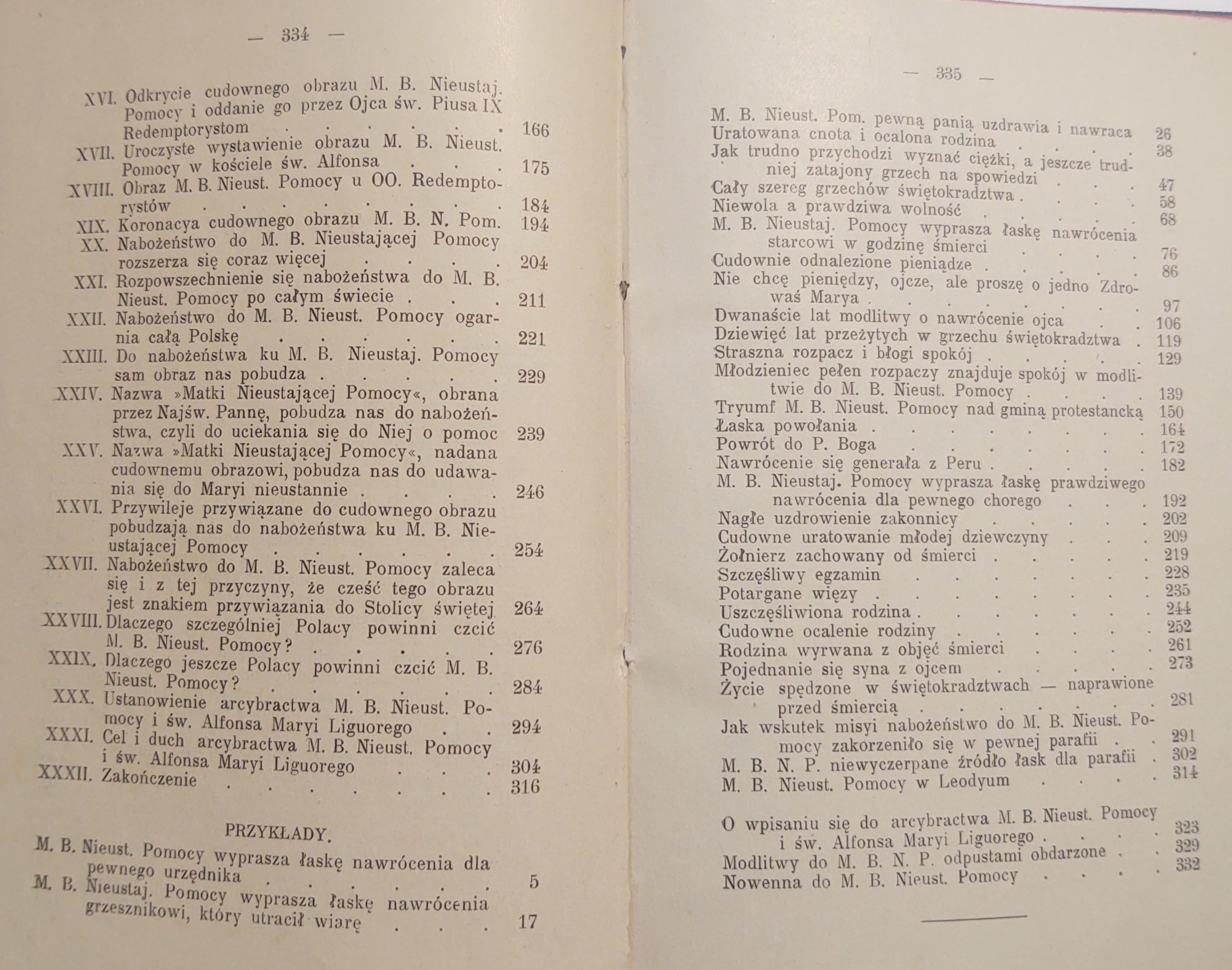Książka "Historya cudownego obrazu Matki Boskiej Nieustającej Pomocy" O. Bernard Łubieński, 1916 r.
