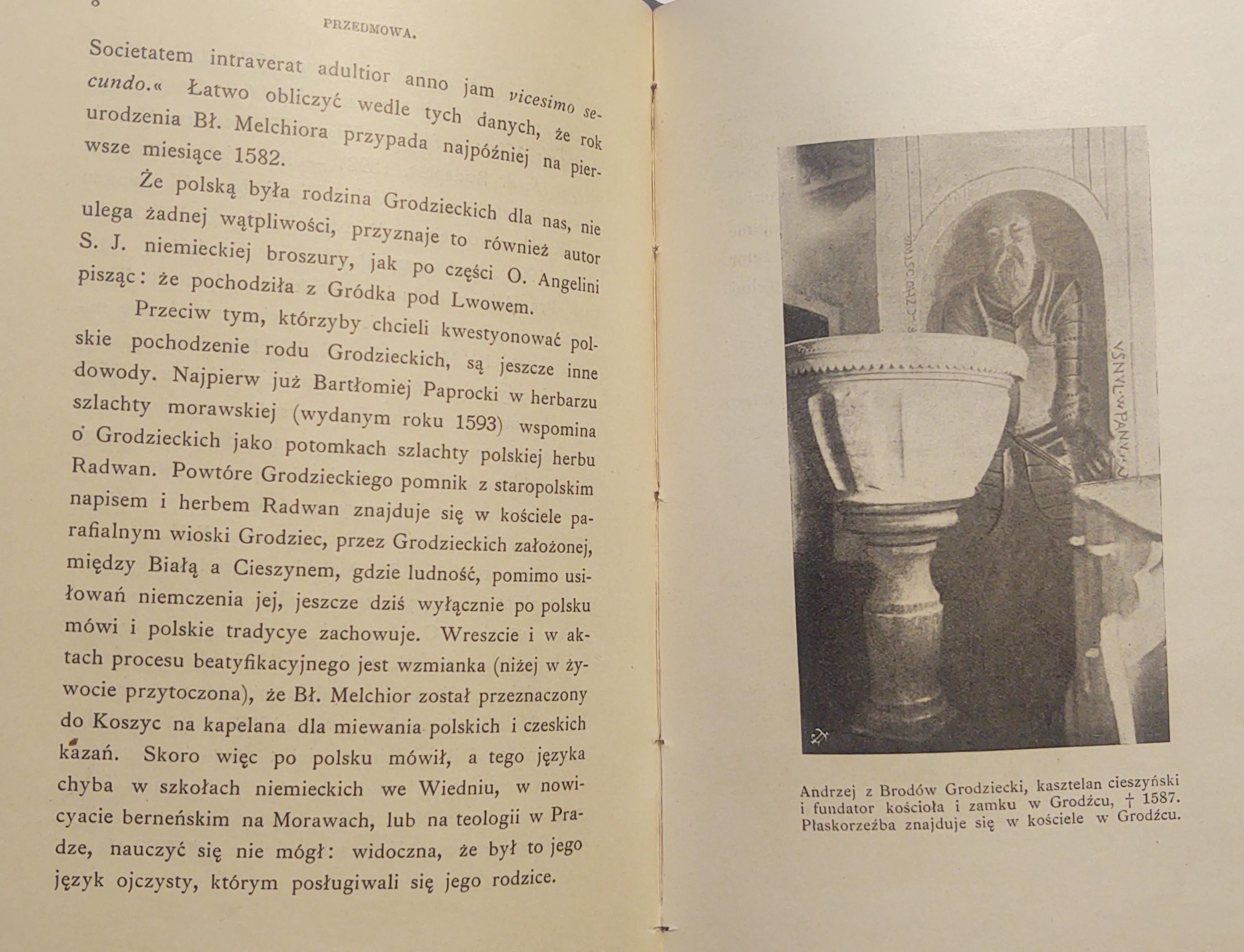 Książka "Błogosławieni O. Melchior Grodziecki, O. Stefan Pongracz i Marek Stefan Križ" X. Marcin Czermiński T. J., 1905 r.