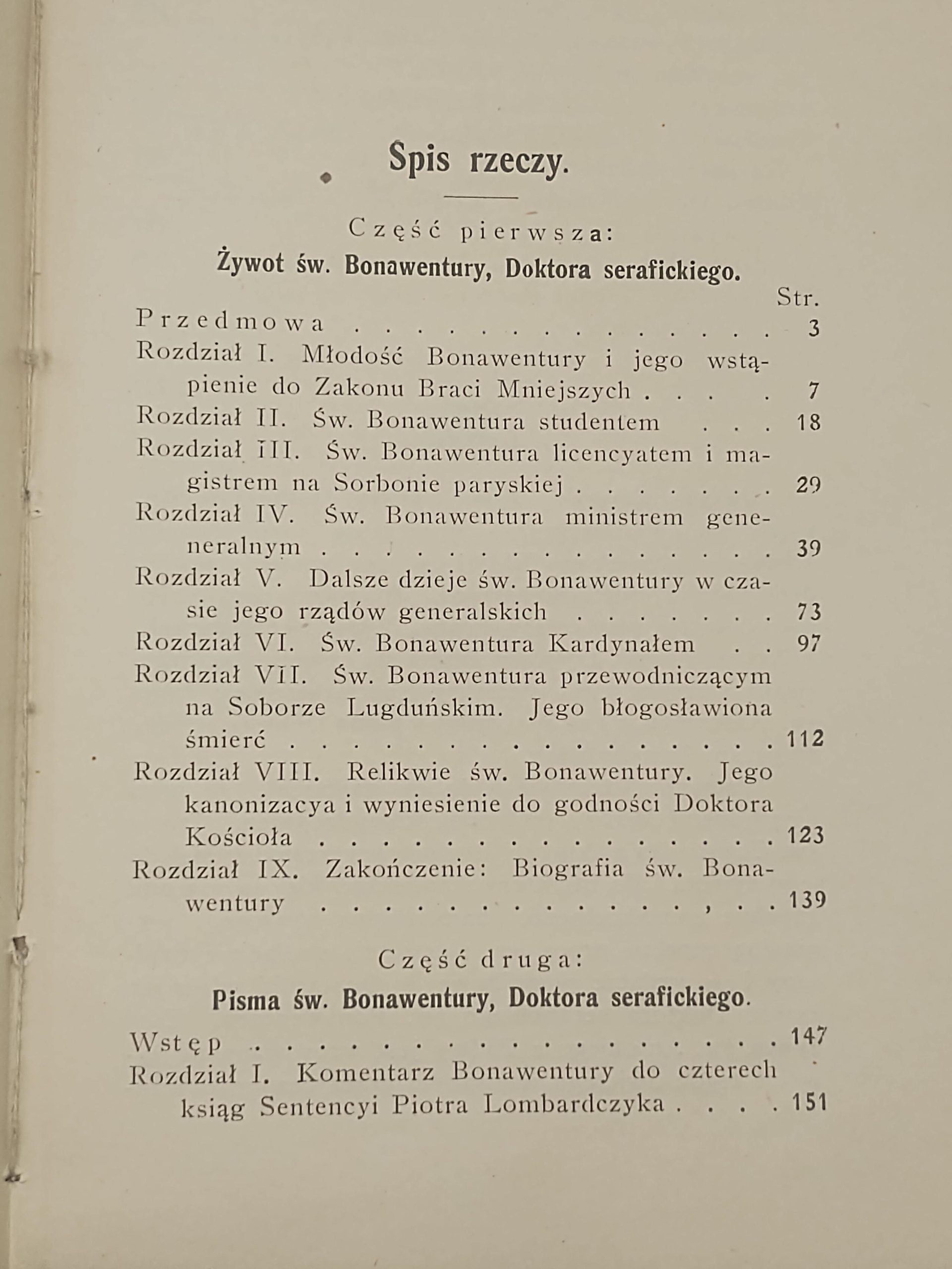 Książka "Żywot i pisma doktora serafickiego św. Bonawentury" Ks. Euzebiusz Stateczny O.F.M., 1915 r.