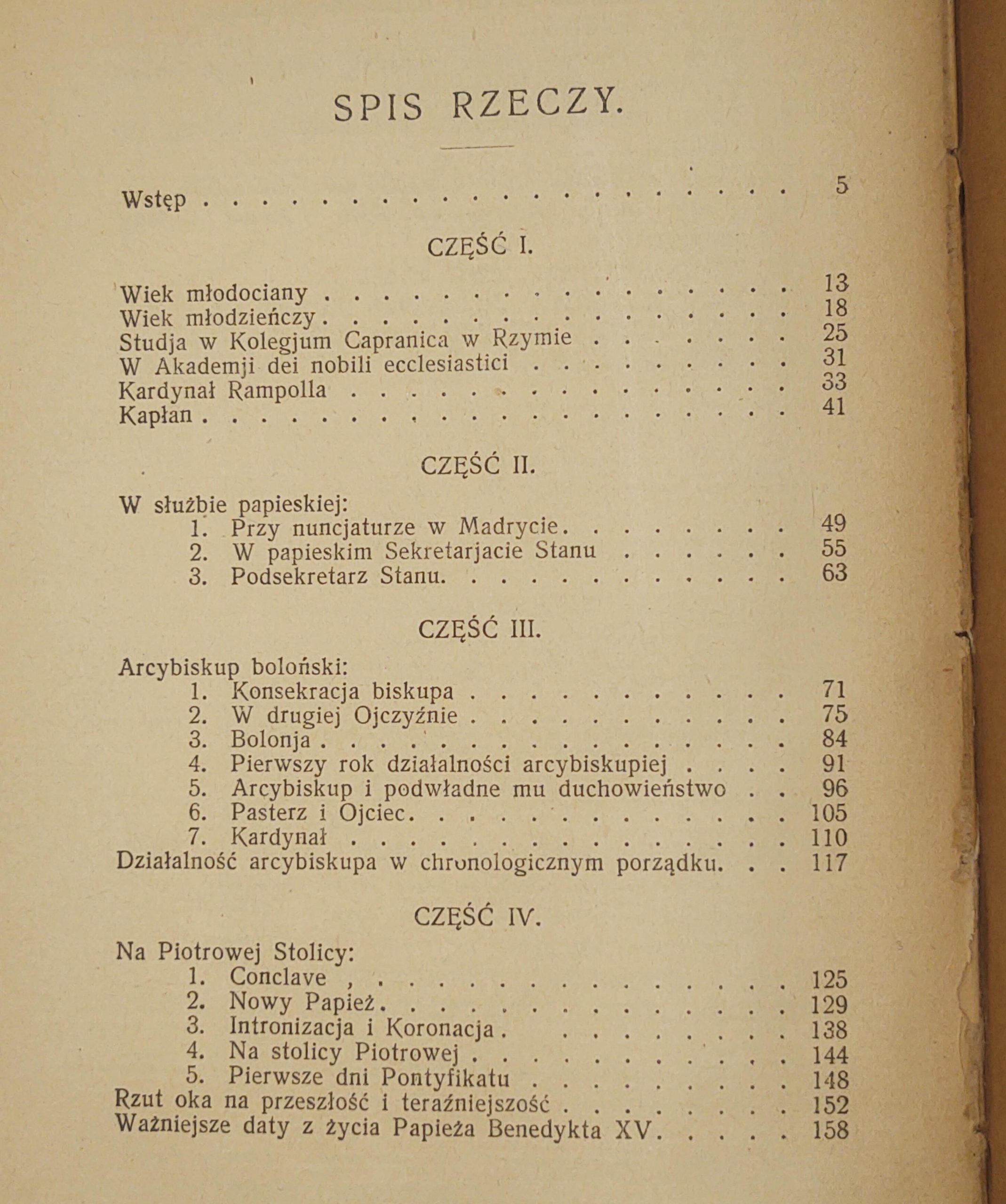 Książka "Papież Benedykt XV" Ks. Czesław Oraczewski, 1917 r.